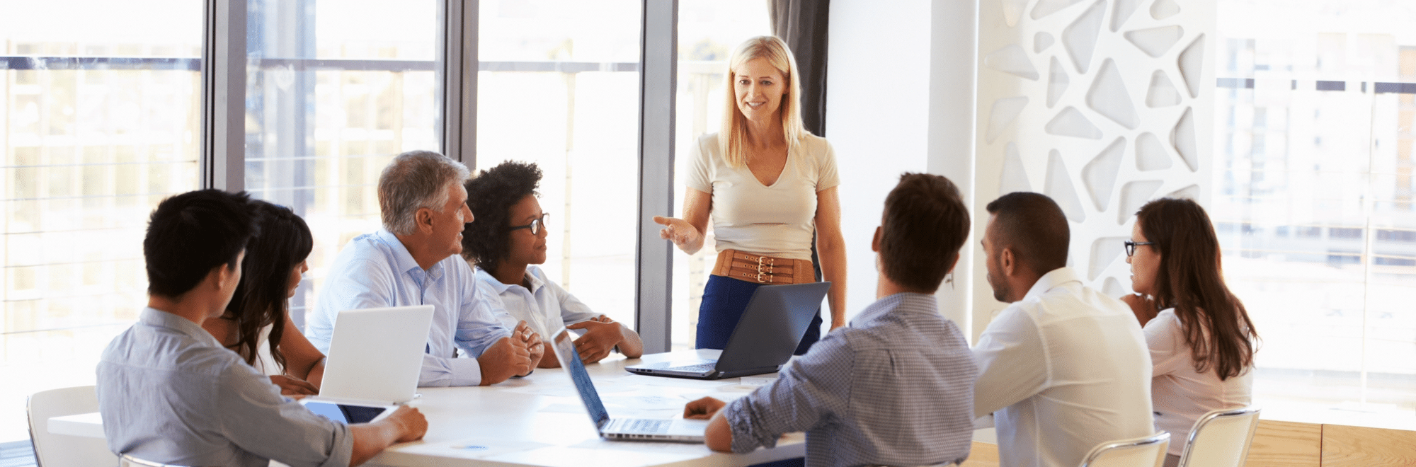 Leader in a strategic planning session