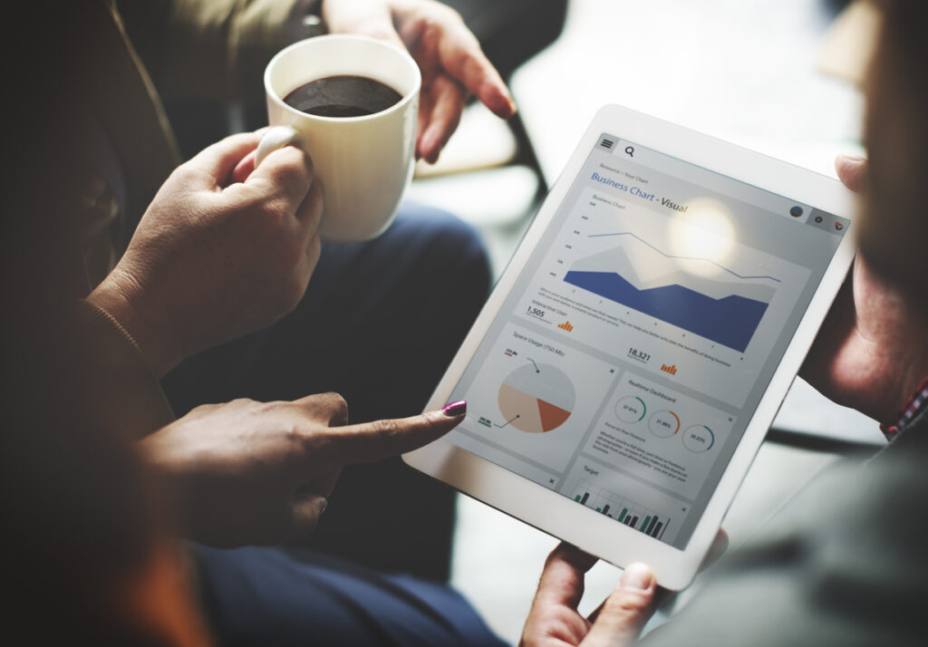 Business Team Brainstorming Data Target Financial Concept